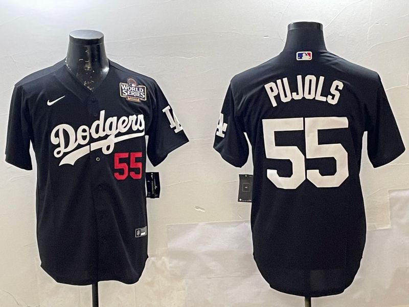 Men Los Angeles Dodgers #55 Pujols Black Game 2025 Nike MLB Jersey style 2262->los angeles dodgers->MLB Jersey